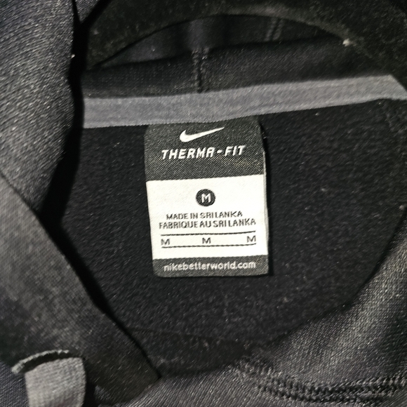 NIKE Men's Black Sweatshirt Hoodie Kangaroo pocket size Midium - Picture 6 of 11